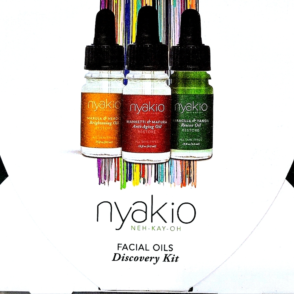 Nyakio Cold Pressed Facial Oils 3-pc  Discovery Kit Maracuja Marula Manketti